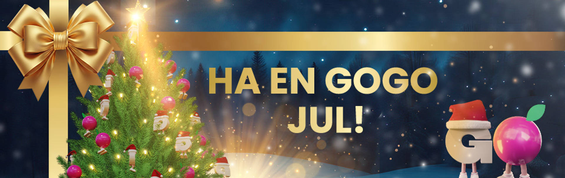 Ha en GoGo Jul! Julgran med rosett.