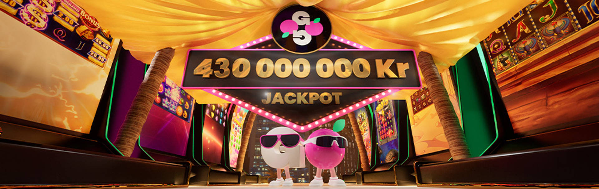 430 000 000 Kr Jackpot med tecknade figurer.