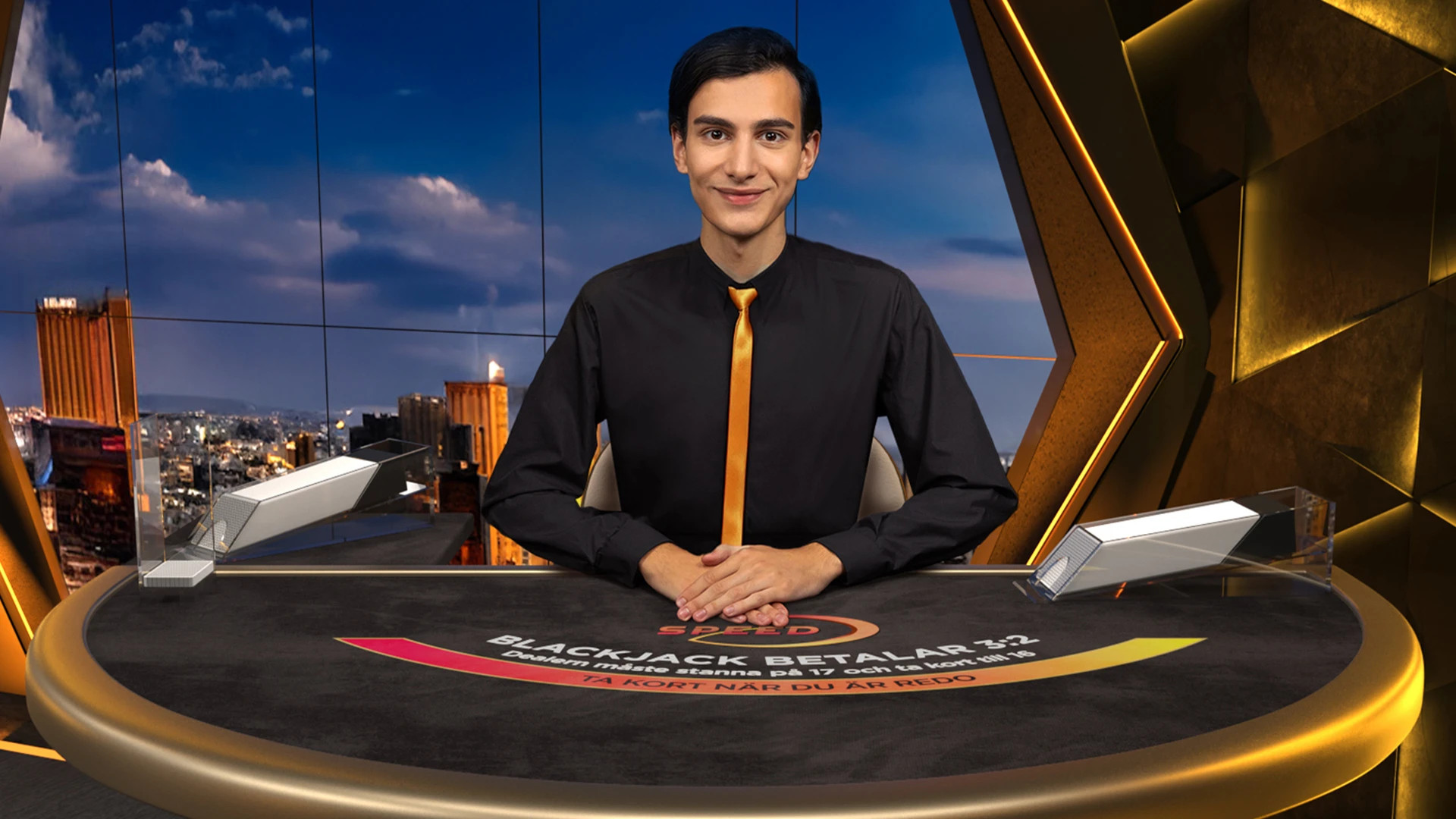 Blackjack live dealer vid ett blackjackbord