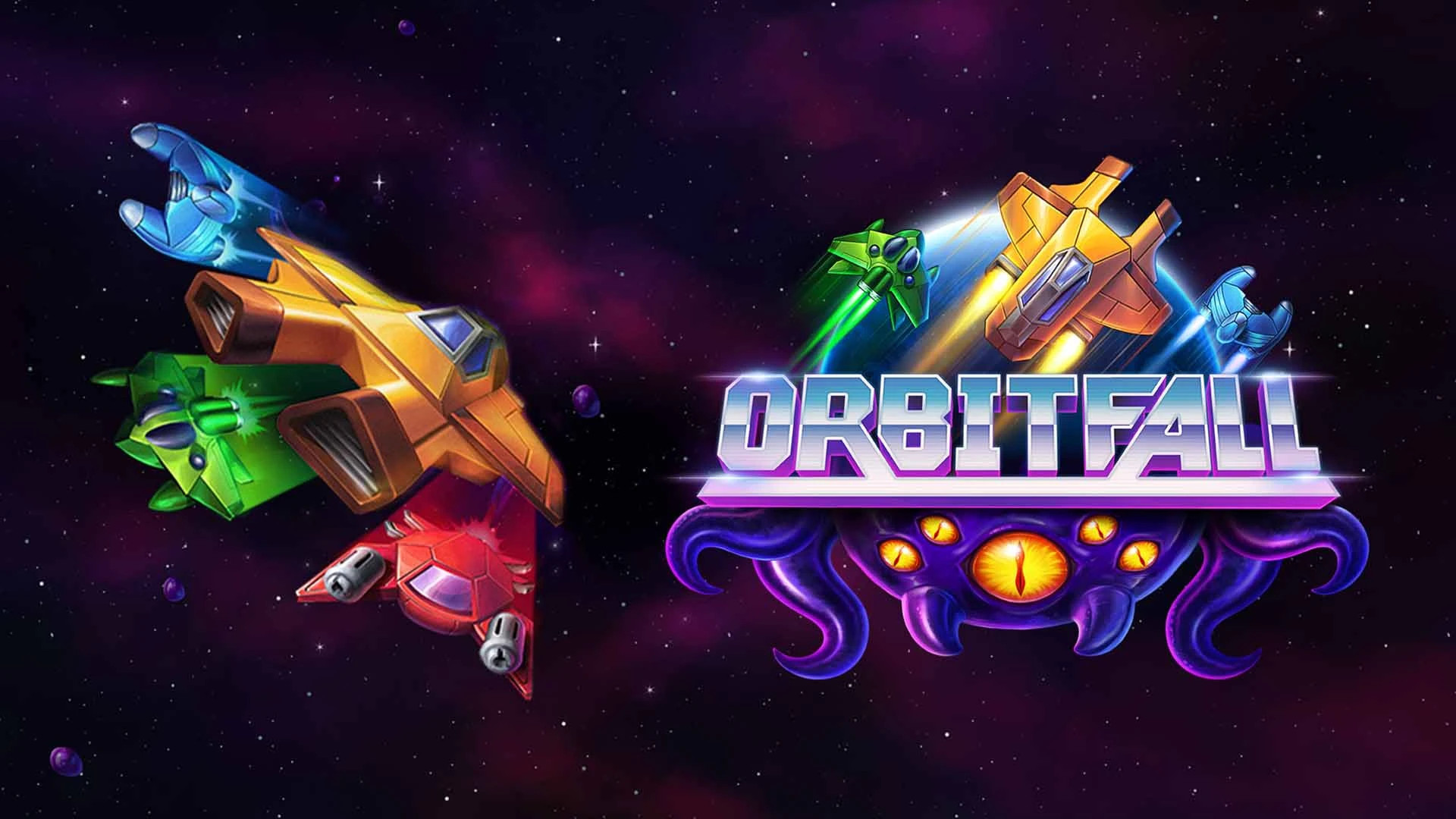Orbitfall slot, med rymdskepp och rymden i bakgrunden.