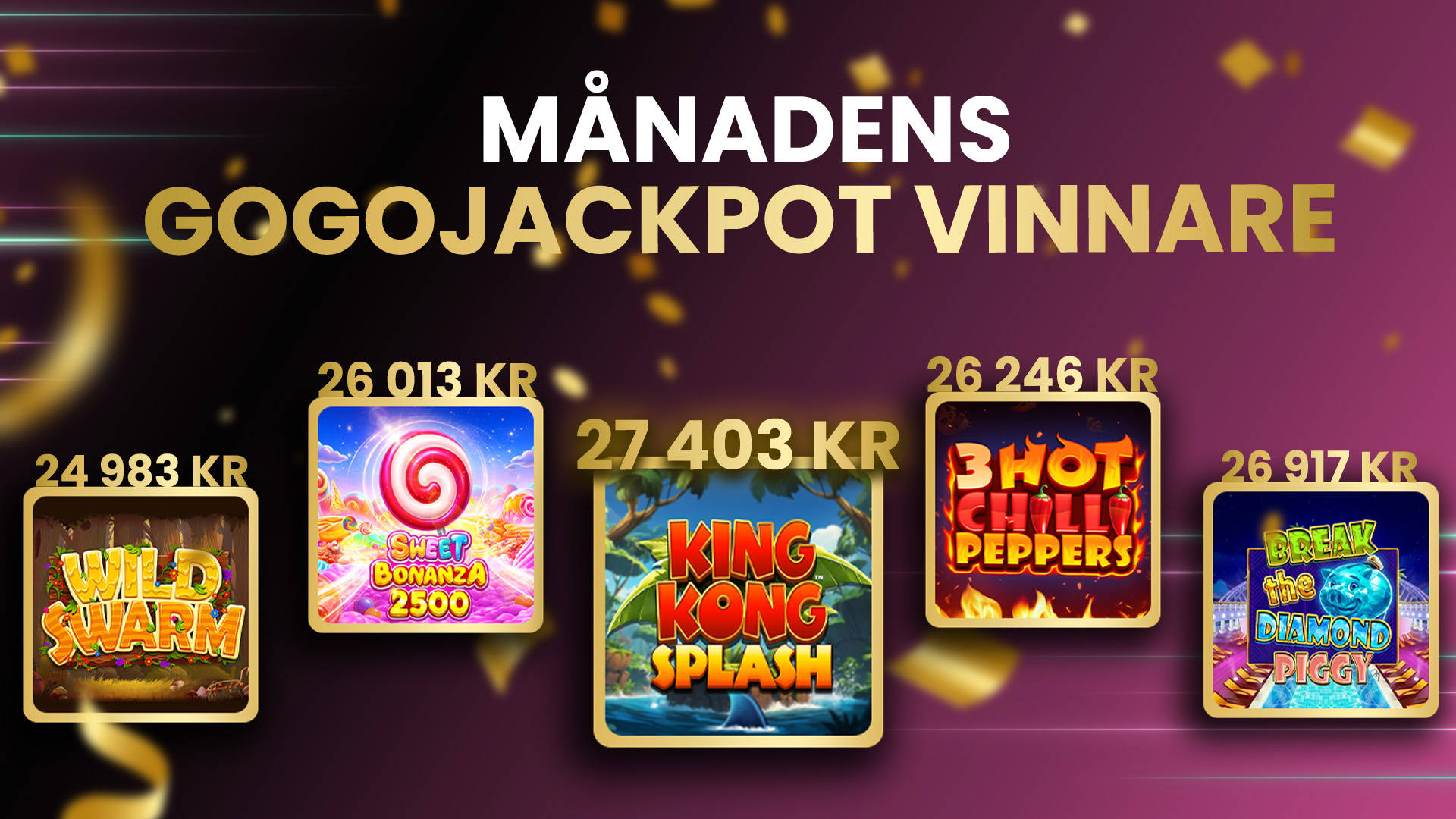 GoGoJackpot: Topp 5 största vinsterna i maj 2026.