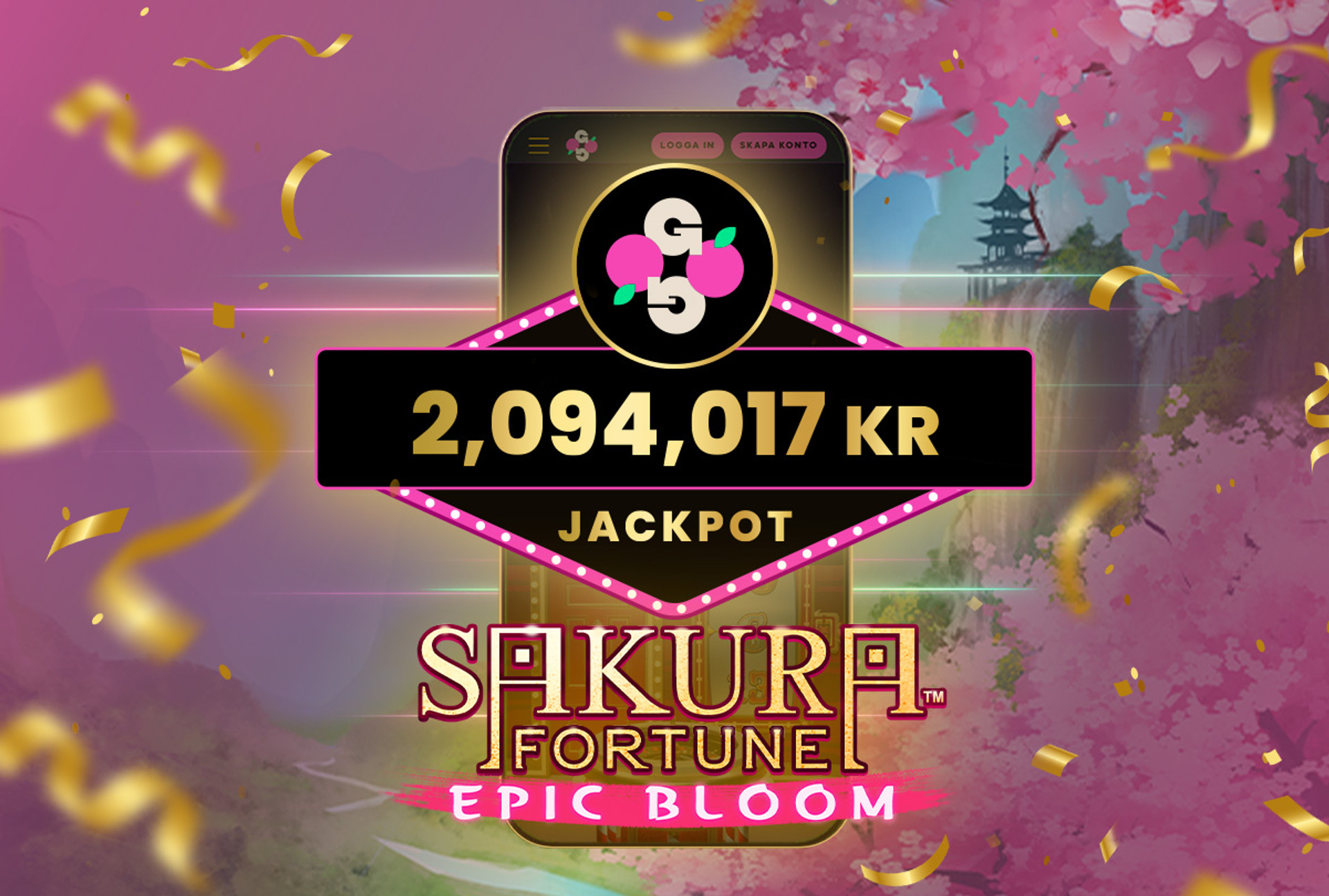 Spelare vann över 2 miljoner kronor på Sakura Fortune Epic Bloom slot