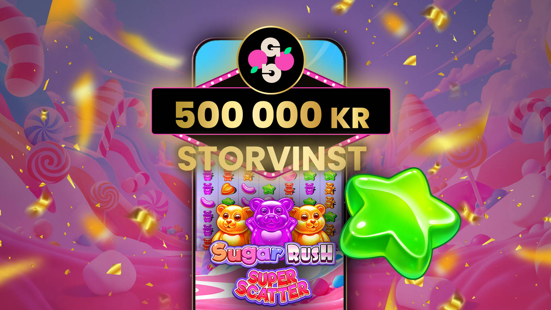 Storvinst på Sugar Rush Super Scatter: 500 000 kronor